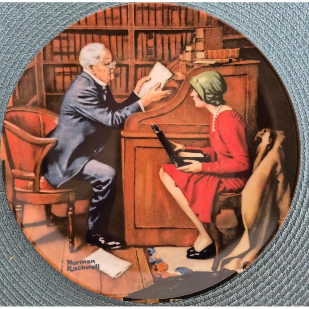 Norman Rockwell Vintage Collector Plate - 1986 - "The Professor"